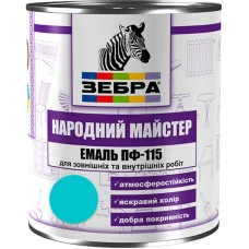 Эмаль ПФ-115 ТМ "Народный мастер" 525 бирюзовая 0,9 кг Эмаль ПФ-115 ТМ "Народный мастер" 525 бирюзовая 0,9 кг