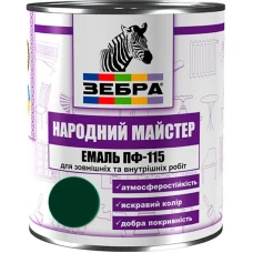Емаль ПФ-115 ТМ "Народный мастер" 538 зелений мох 0,9 кг