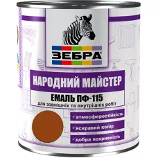 Емаль ПФ-115 ТМ "Народный мастер" 586 молочний шоколад 2,8 кг