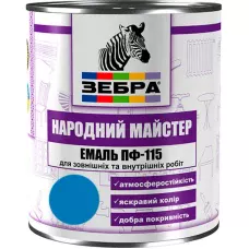 Эмаль ПФ-115 ТМ "Народный мастер" 546 синий лен 2,8 кг