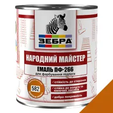 Емаль ПФ-266 ТМ "Народний майстер" 582 золотисте полум’я 0,9 кг Емаль ПФ-266 ТМ "Народний майстер" 582 золотисте полум’я 0,9 кг