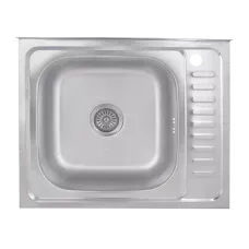 Мийка для кухні накладна Brinex 6050-L Satin 0,6 мм крило праворуч Мийка для кухні накладна Brinex 6050-L Satin 0,6 мм крило праворуч