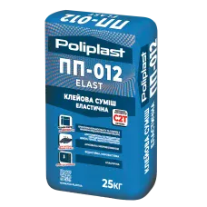 Клей для плитки эластичный ПП-012 ELAST серый POLIPLAST 25 кг        