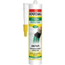 Герметик акриловый белый 280 мл ТМ SOUDAL Герметик акриловый белый 280 мл ТМ SOUDAL