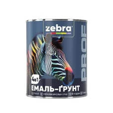 Емаль-ґрунт TM ZEBRA PROF 091P чорний матовий 0,8 кг