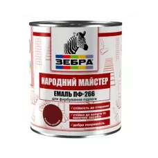 Емаль ПФ-266 ТМ "Народний майстер" 587 боровик сосновий 0,9 кг Емаль ПФ-266 ТМ "Народний майстер" 587 боровик сосновий 0,9 кг